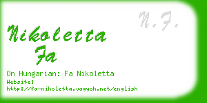 nikoletta fa business card